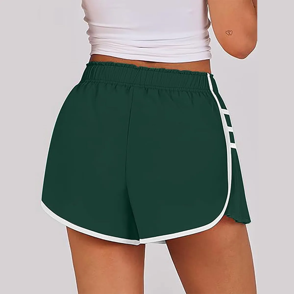 Women's Running Shorts High Waisted Quick Dry Athletic Workout Sports Yoga Climbing Outdoors Pleated Contrast Shorts