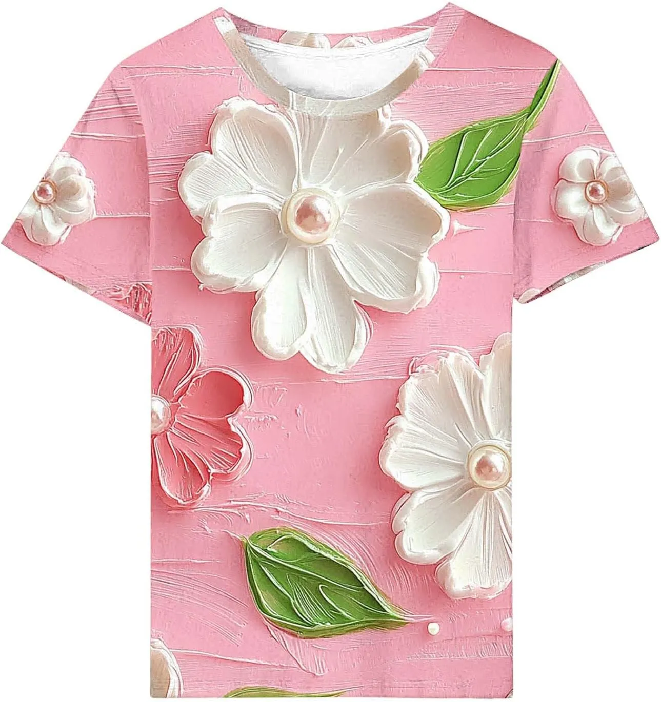Womens Short Sleeve Summer Tops Plus Size Graphic Print Crewneck Heart T-Shirt Casual Loose Fit Workout Tees Outfits
