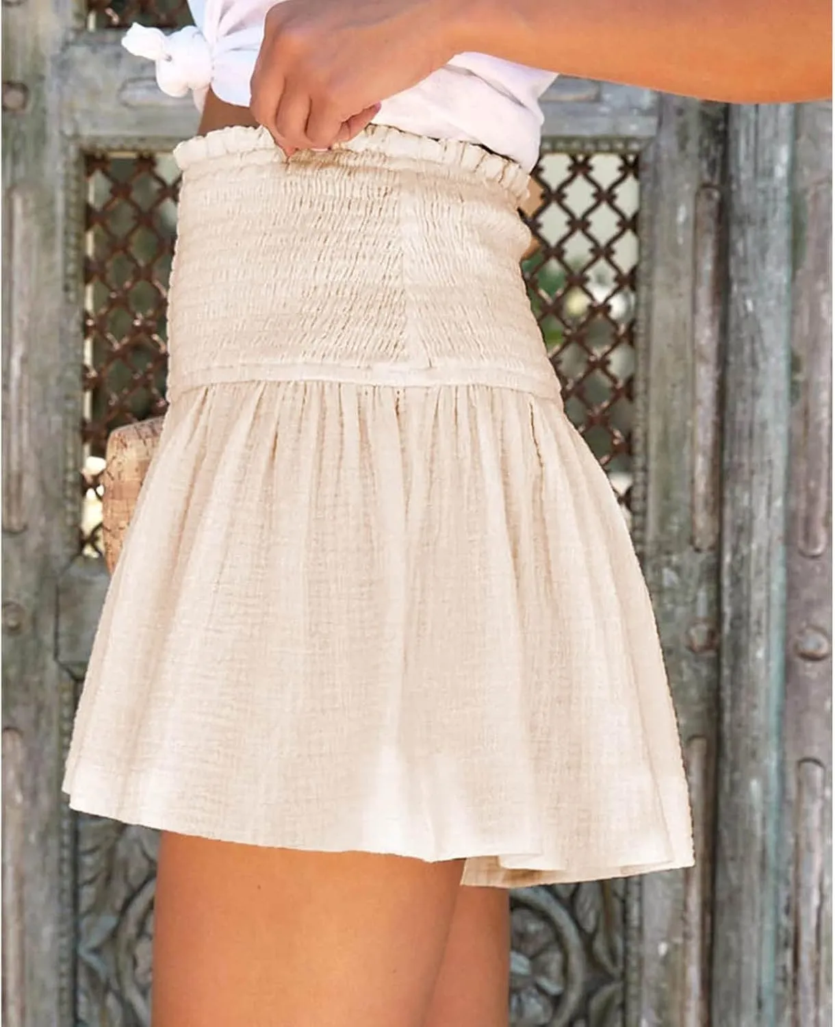 Womens Shorts Comfy Summer Flowy Shorts High Waisted Waffle Shorts Casual Beach Shorts Trendy Wide Leg Shorts