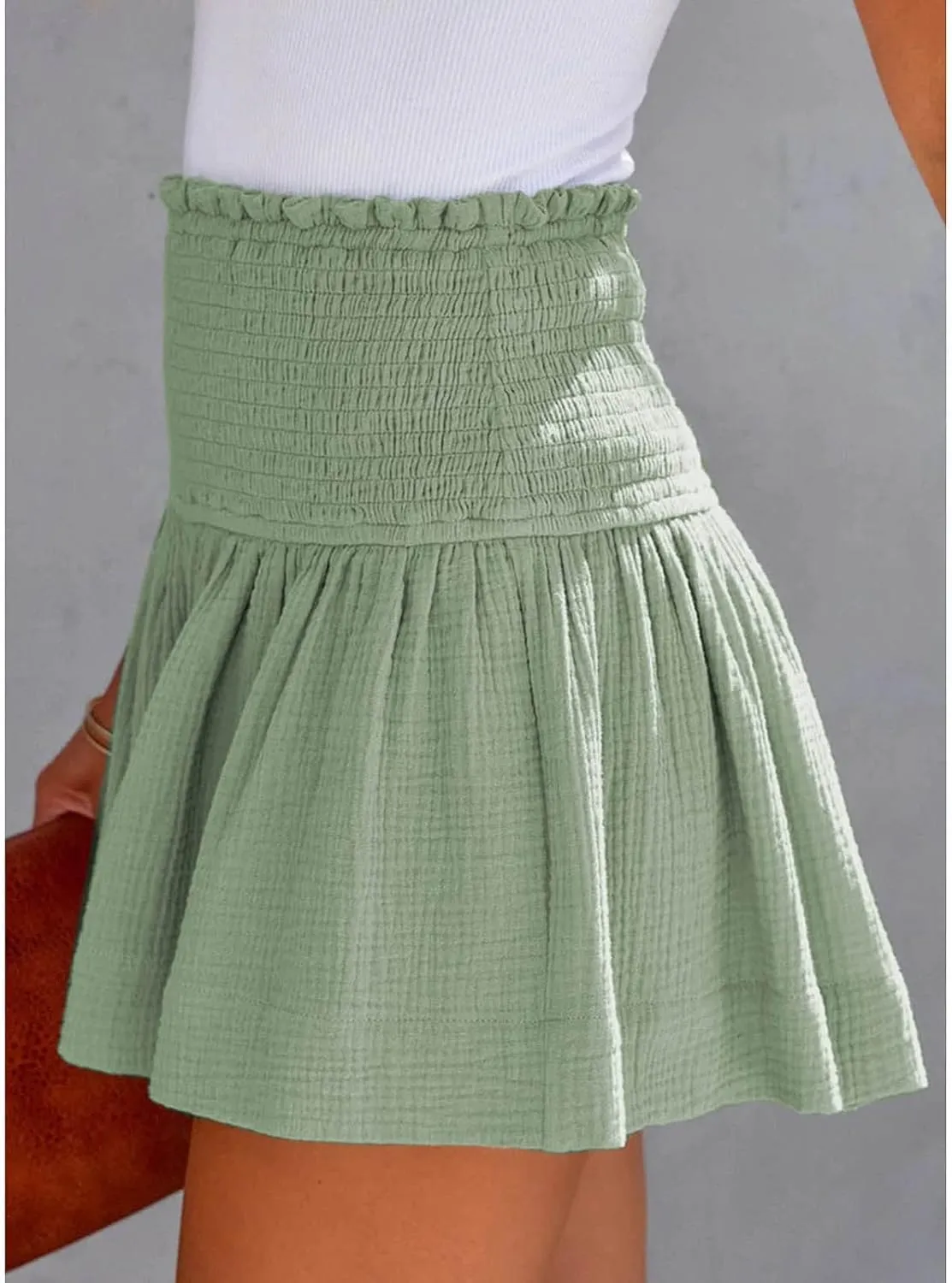 Womens Shorts Comfy Summer Flowy Shorts High Waisted Waffle Shorts Casual Beach Shorts Trendy Wide Leg Shorts
