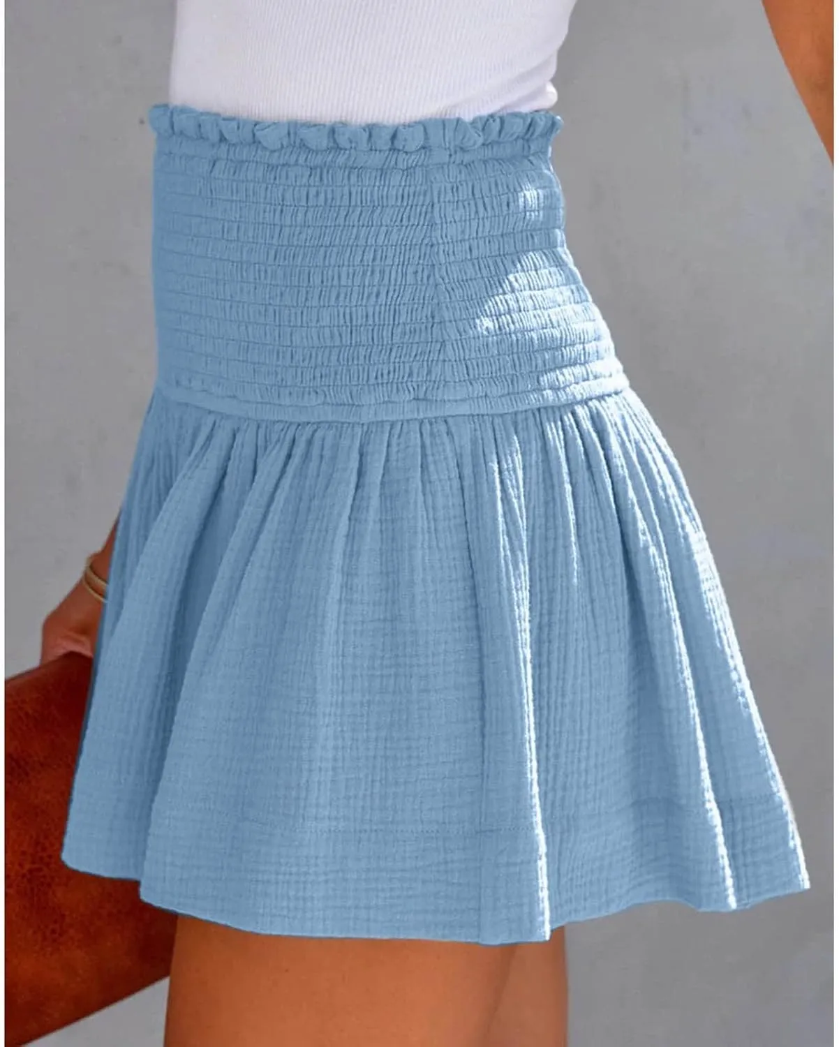 Womens Shorts Comfy Summer Flowy Shorts High Waisted Waffle Shorts Casual Beach Shorts Trendy Wide Leg Shorts