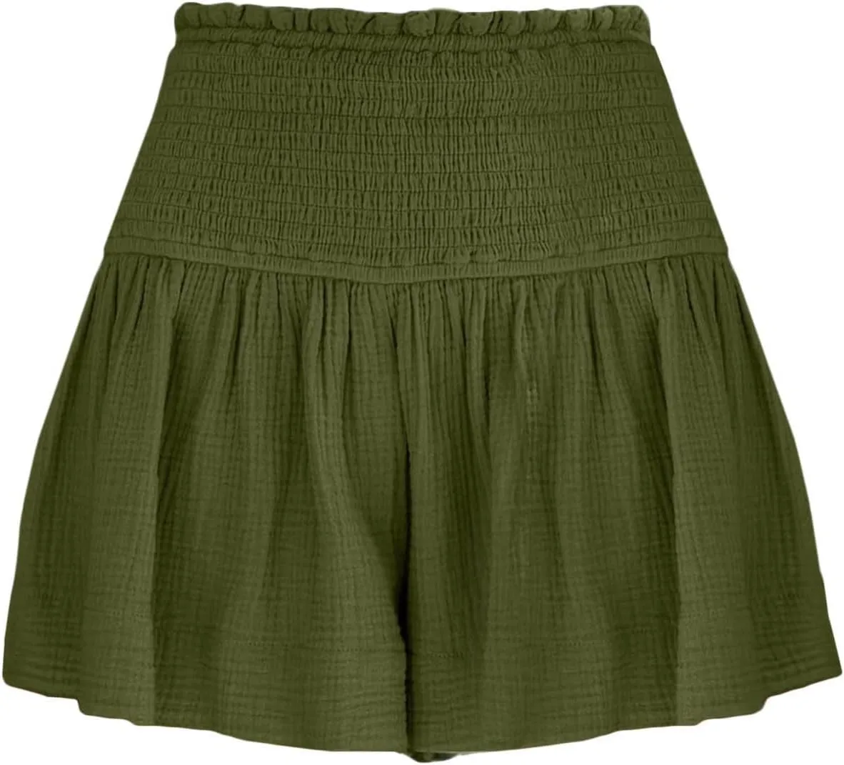 Womens Shorts Comfy Summer Flowy Shorts High Waisted Waffle Shorts Casual Beach Shorts Trendy Wide Leg Shorts