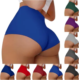 Womens Sports Shorts Athletic Gym Workout Fitness Leggings Briefs High Waist Scrunch Butt Compression Yoga Tights