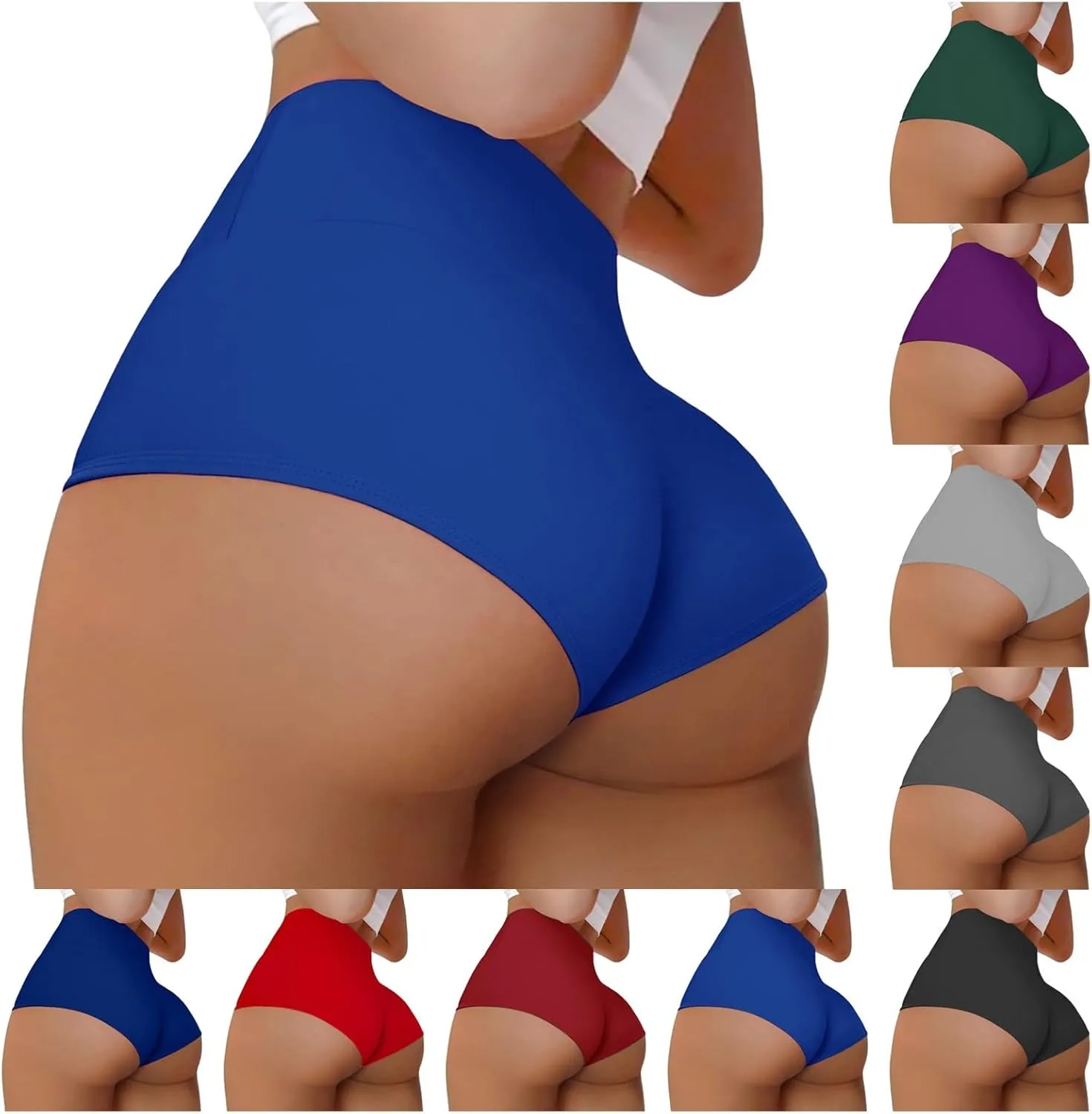 Womens Sports Shorts Athletic Gym Workout Fitness Leggings Briefs High Waist Scrunch Butt Compression Yoga Tights