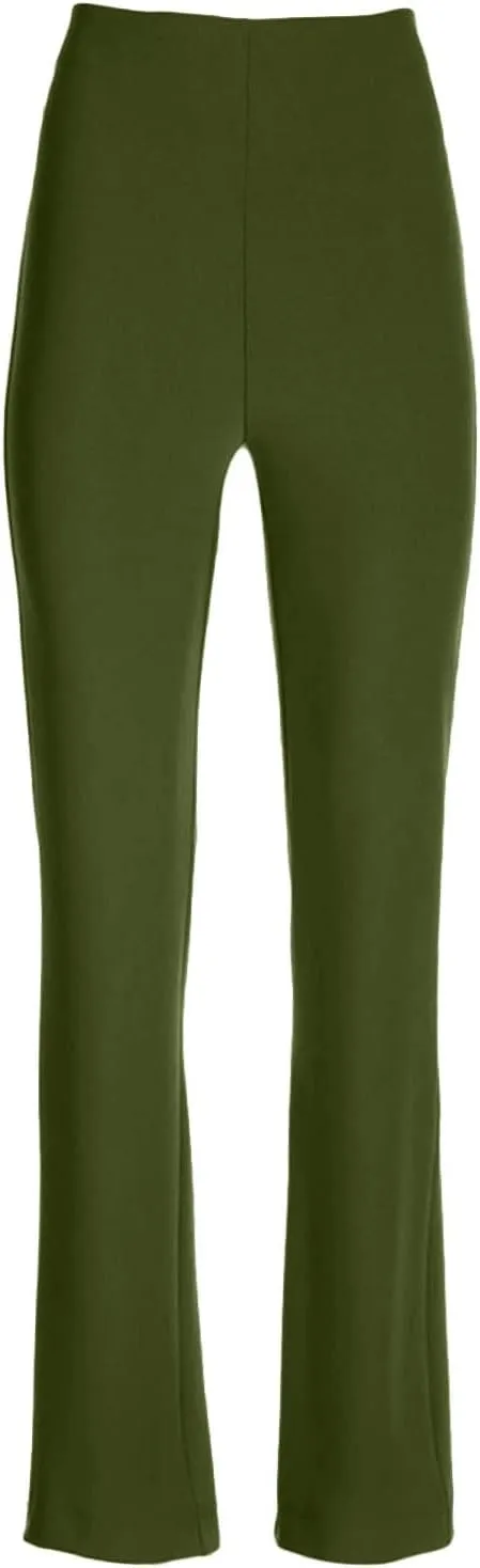 Women's Straight Leg Suit Pants Casual High Waisted Business Work Trousers Office Relaxed Fit Long Solid Color Pants