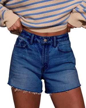Womens Summer Mid Waisted Denim Jeans Shorts Cutoff Stretchy Hot Denim Shorts