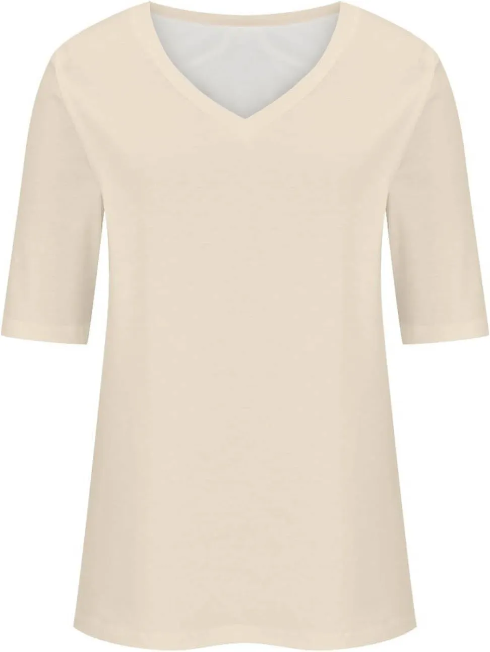 Women's V Neck T Shirts Half Sleeve Tops Casual Solid Summer Tees 2025 Spring Soft Comfy Cute Clothes T-Shirts