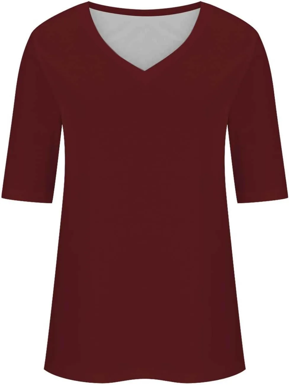 Women's V Neck T Shirts Half Sleeve Tops Casual Solid Summer Tees 2025 Spring Soft Comfy Cute Clothes T-Shirts