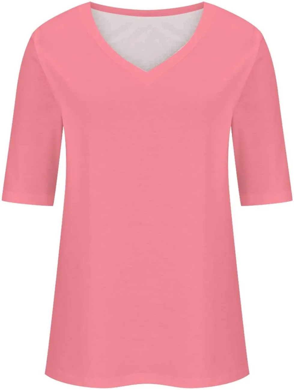 Women's V Neck T Shirts Half Sleeve Tops Casual Solid Summer Tees 2025 Spring Soft Comfy Cute Clothes T-Shirts
