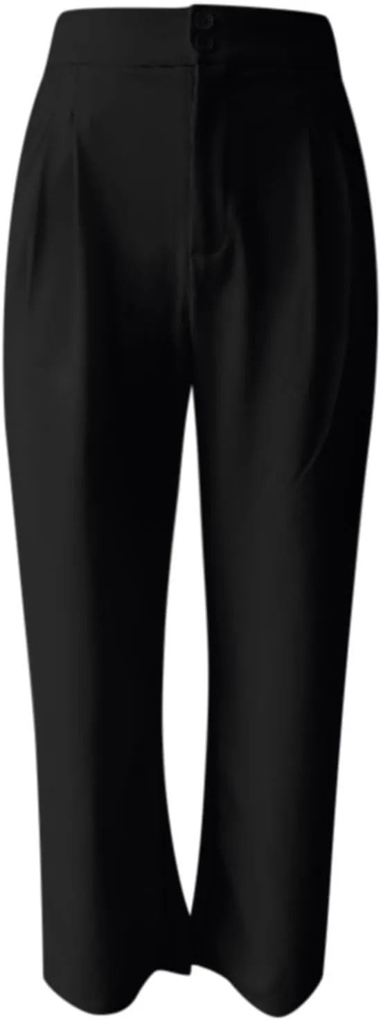 Womens Wide Straight Leg Pants Stretch Loose Comfy Trousers Running Hiking Casual Workout Bell Bottom Leggings with Pockets