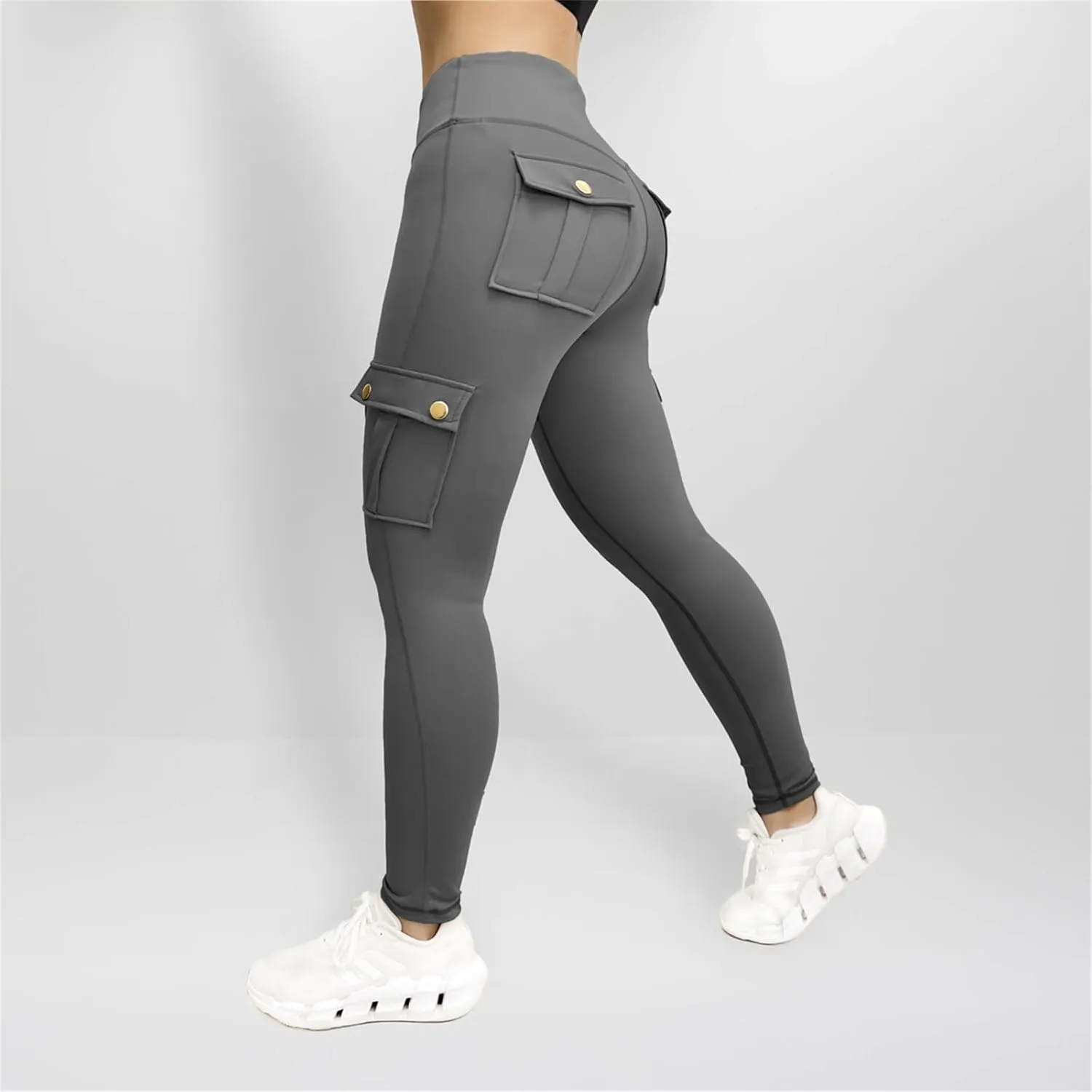 Workout Cargo Leggings for Women Scrunch Butt Lifting Leggings with Flap Pockets High Waist Tummy Control Yoga Pants
