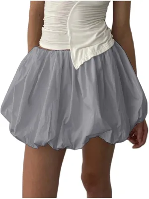 Workout Skirts for Women Trendy Loose Casual Low Rise A-Line Ruffles Trendy Pleated Puff Mini Skirts 2025 Streetwear