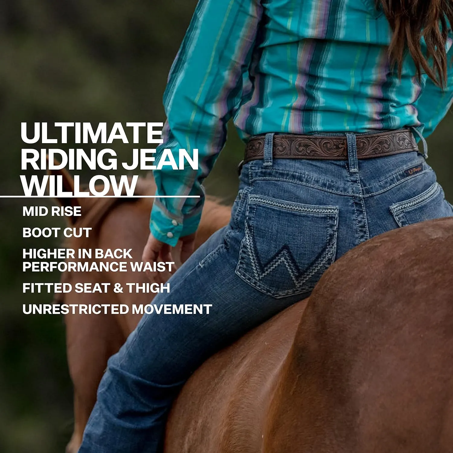 Wrangler Women's Willow Mid Rise Boot Cut Ultimate Riding Jeans