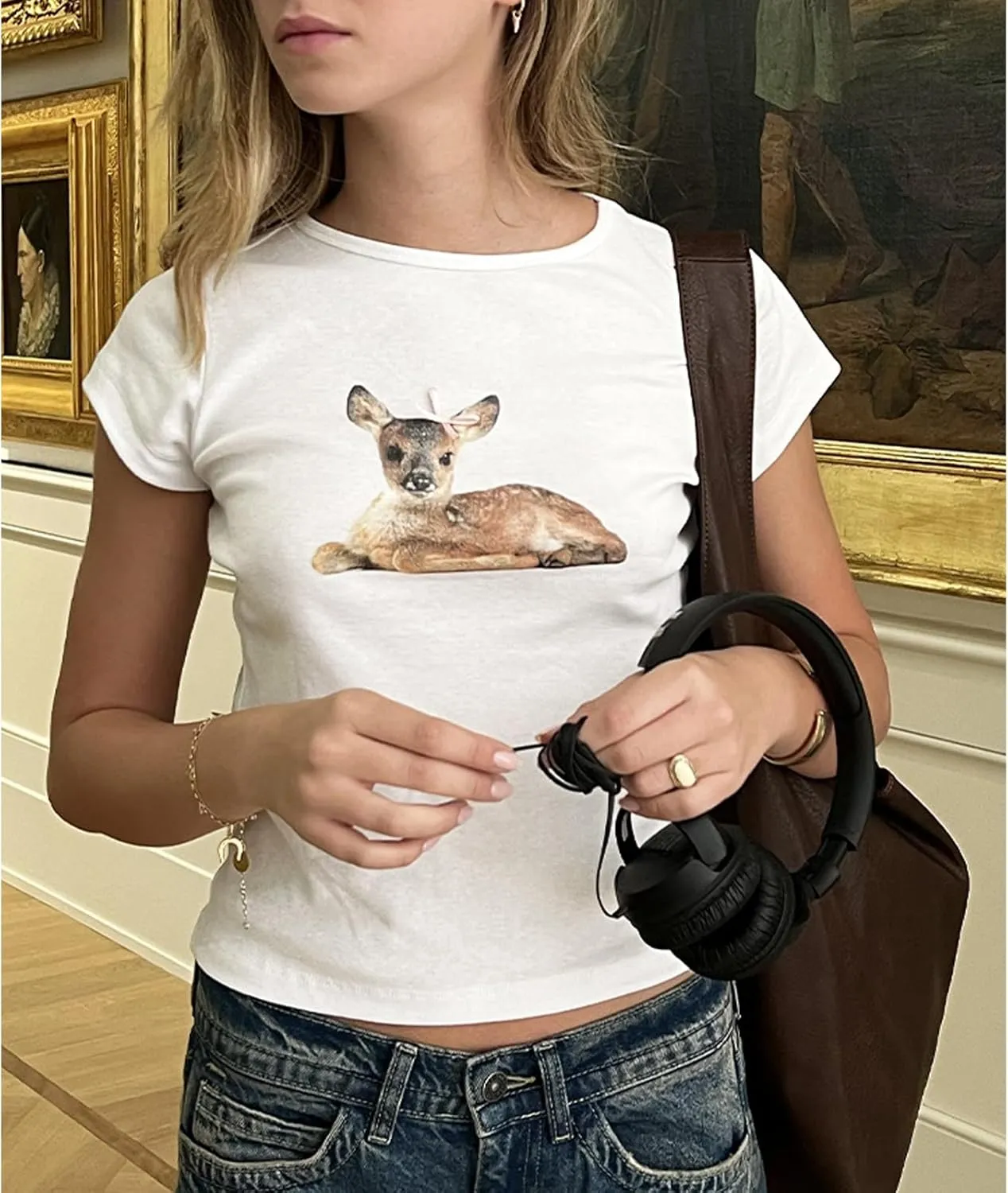 Y2k Baby Tees for Women Cute Fruit Graphic Print T-Shirts Short Sleeve Vintage Aesthetic Crop Tops Teen Girl