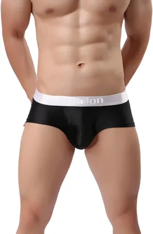 YINYOUYU Mens Bulge Enhancing Pouch Underwear Silk Seamless Short Leg Boxer Briefs
