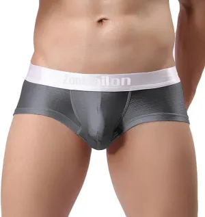 YINYOUYU Mens Bulge Enhancing Pouch Underwear Silk Seamless Short Leg Boxer Briefs