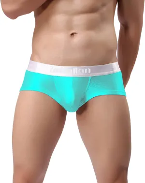 YINYOUYU Mens Bulge Enhancing Pouch Underwear Silk Seamless Short Leg Boxer Briefs