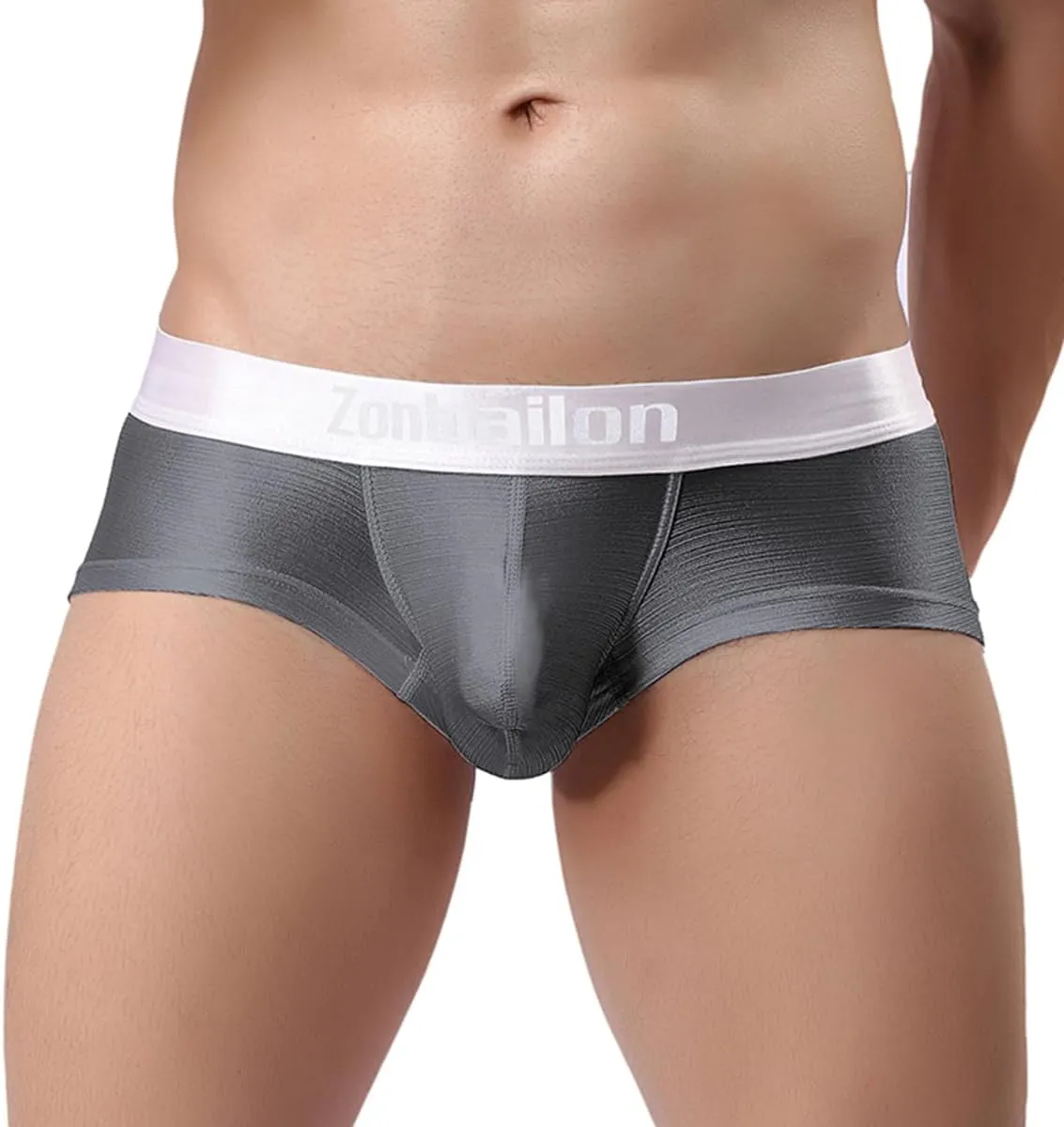 YINYOUYU Mens Bulge Enhancing Pouch Underwear Silk Seamless Short Leg Boxer Briefs