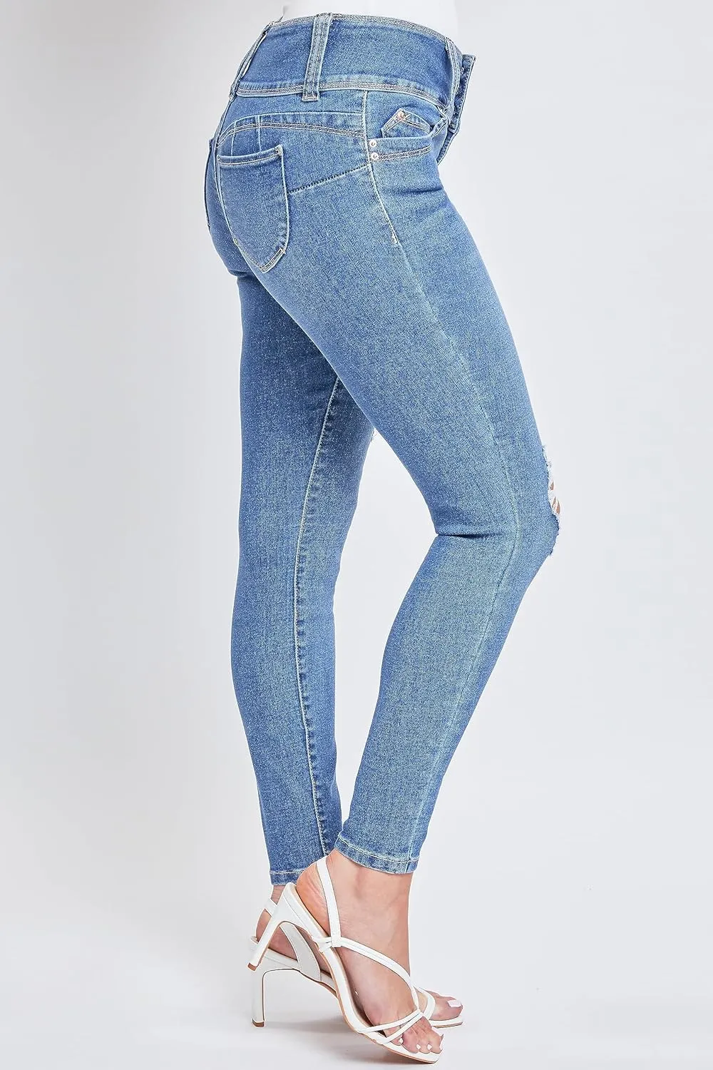 YMI Womens Sustainable Wannabettabutt Mid Rise Skinny Jeans
