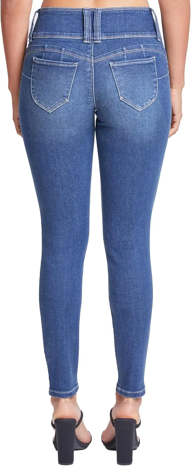 YMI Womens Sustainable Wannabettabutt Mid Rise Skinny Jeans