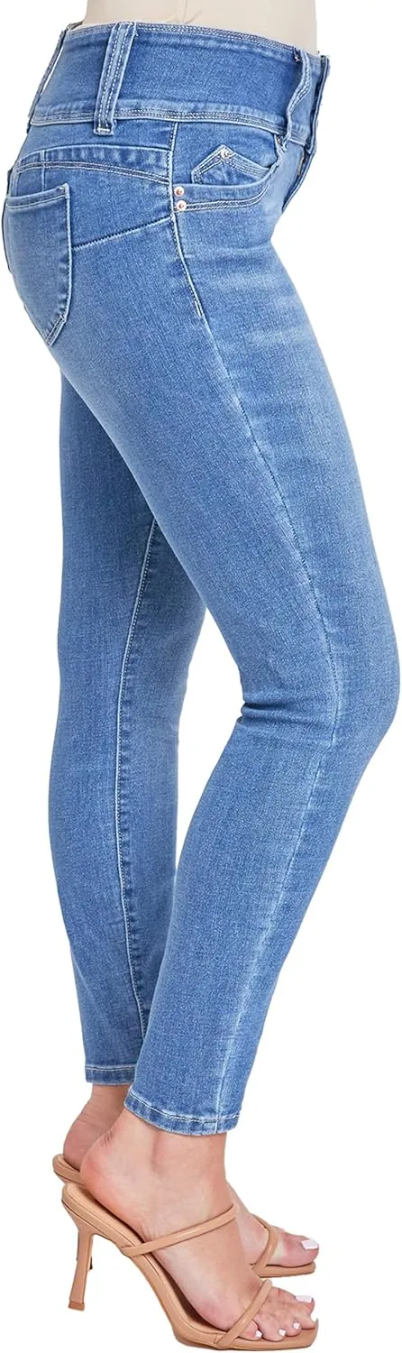 YMI Womens Sustainable Wannabettabutt Mid Rise Skinny Jeans