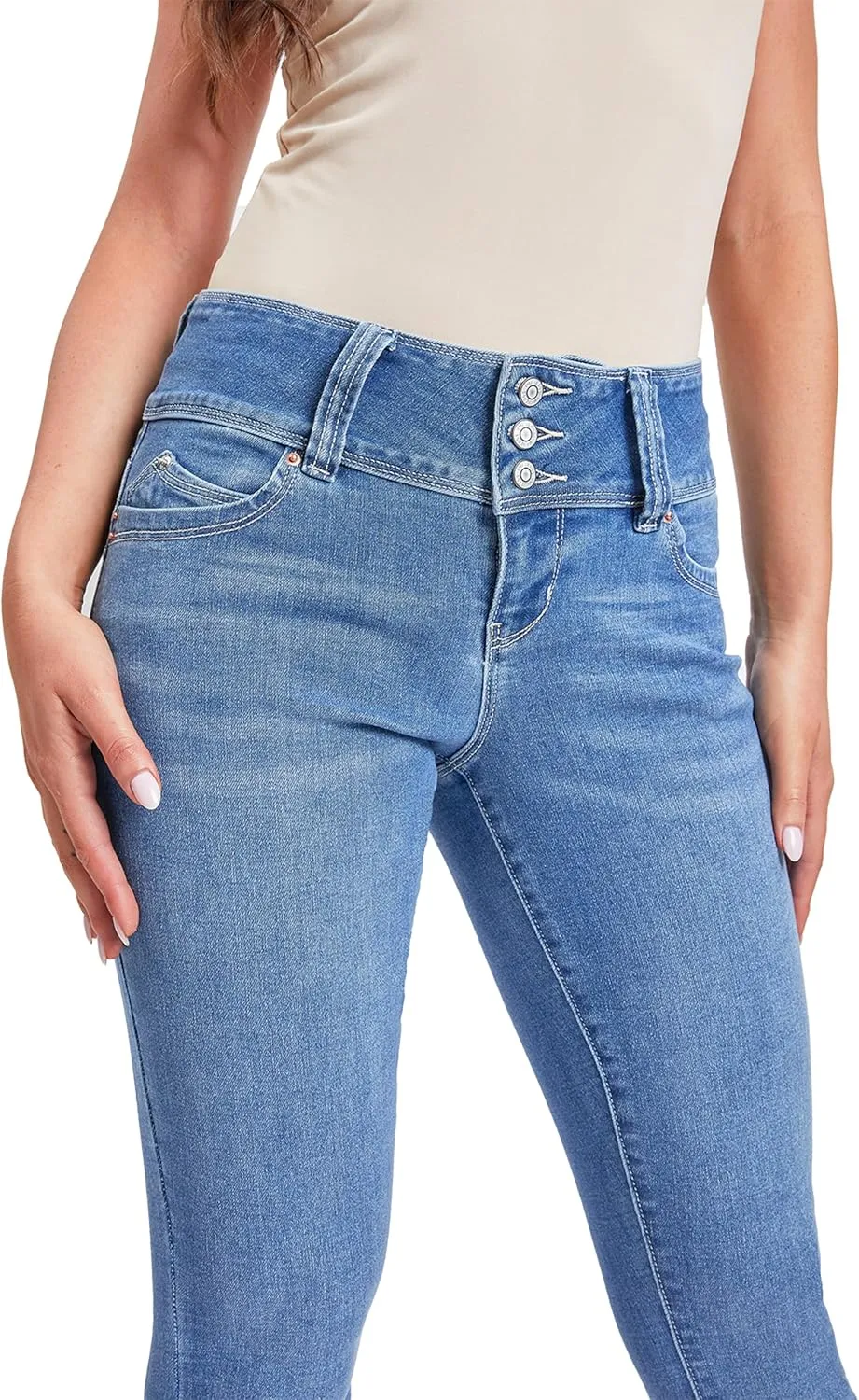 YMI Womens Sustainable Wannabettabutt Mid Rise Skinny Jeans