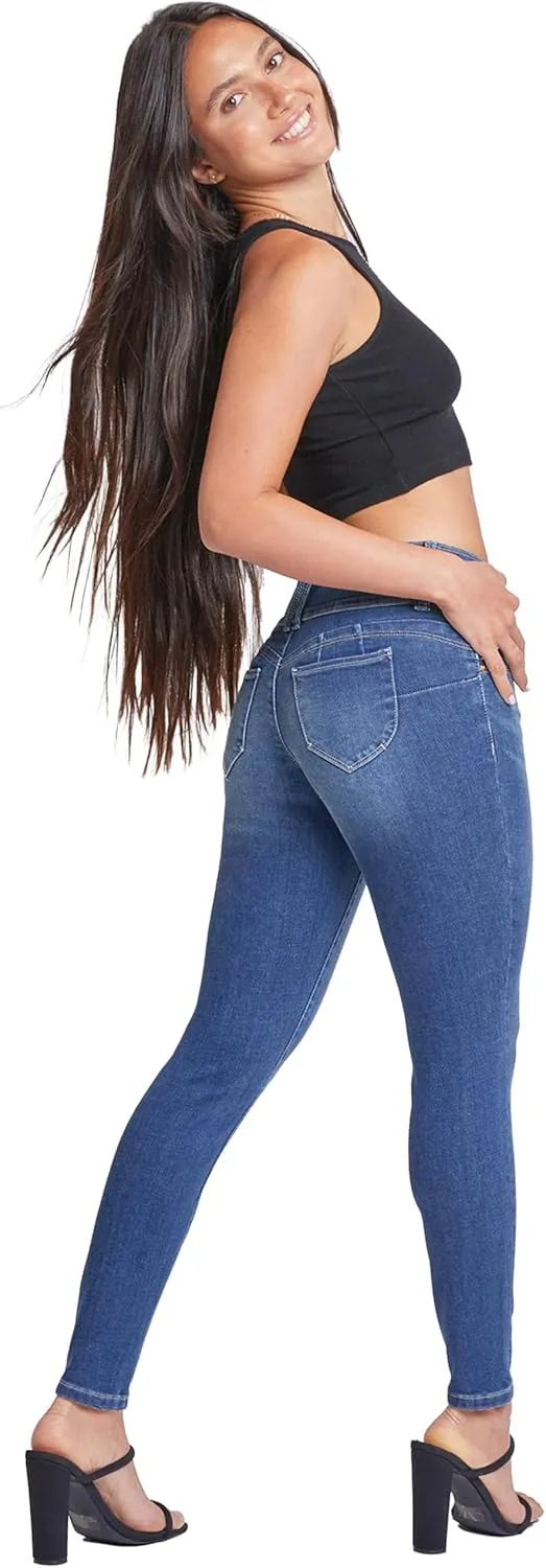 YMI Womens Sustainable Wannabettabutt Mid Rise Skinny Jeans