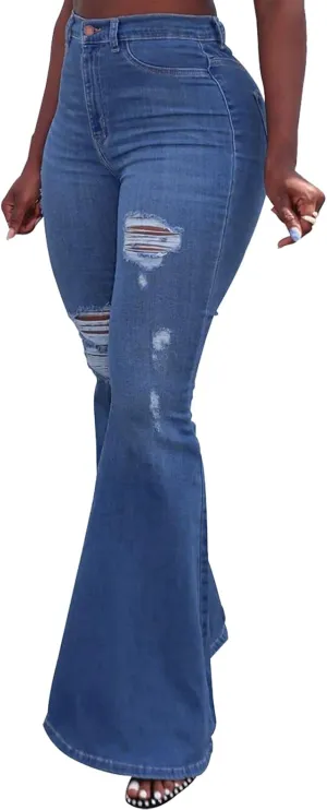 ZERMOM Women's Flare Jeans Mid Rise Bell Bottom Denim Pants