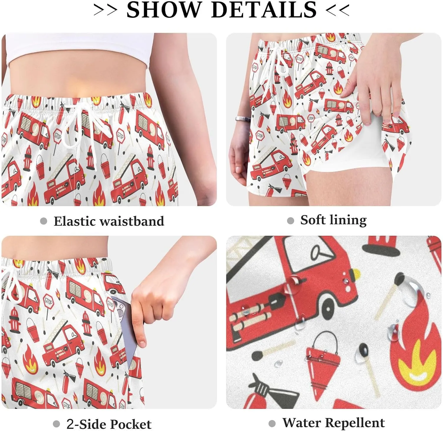 ZZKKO Cute Little Squid Athletic Shorts for Women,Womens Workout Running Shorts Quick Dry with Pockets S-XXL