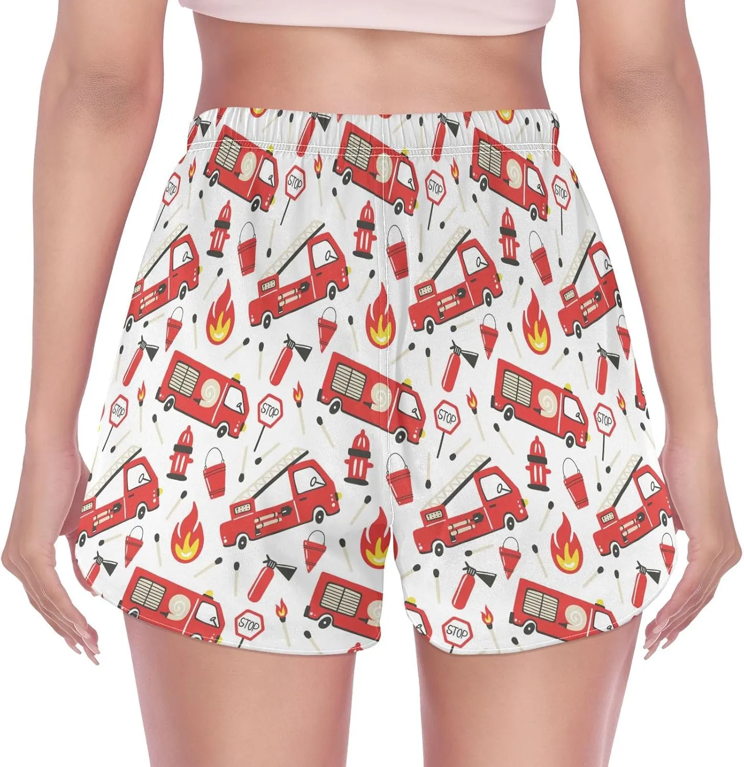 ZZKKO Cute Little Squid Athletic Shorts for Women,Womens Workout Running Shorts Quick Dry with Pockets S-XXL