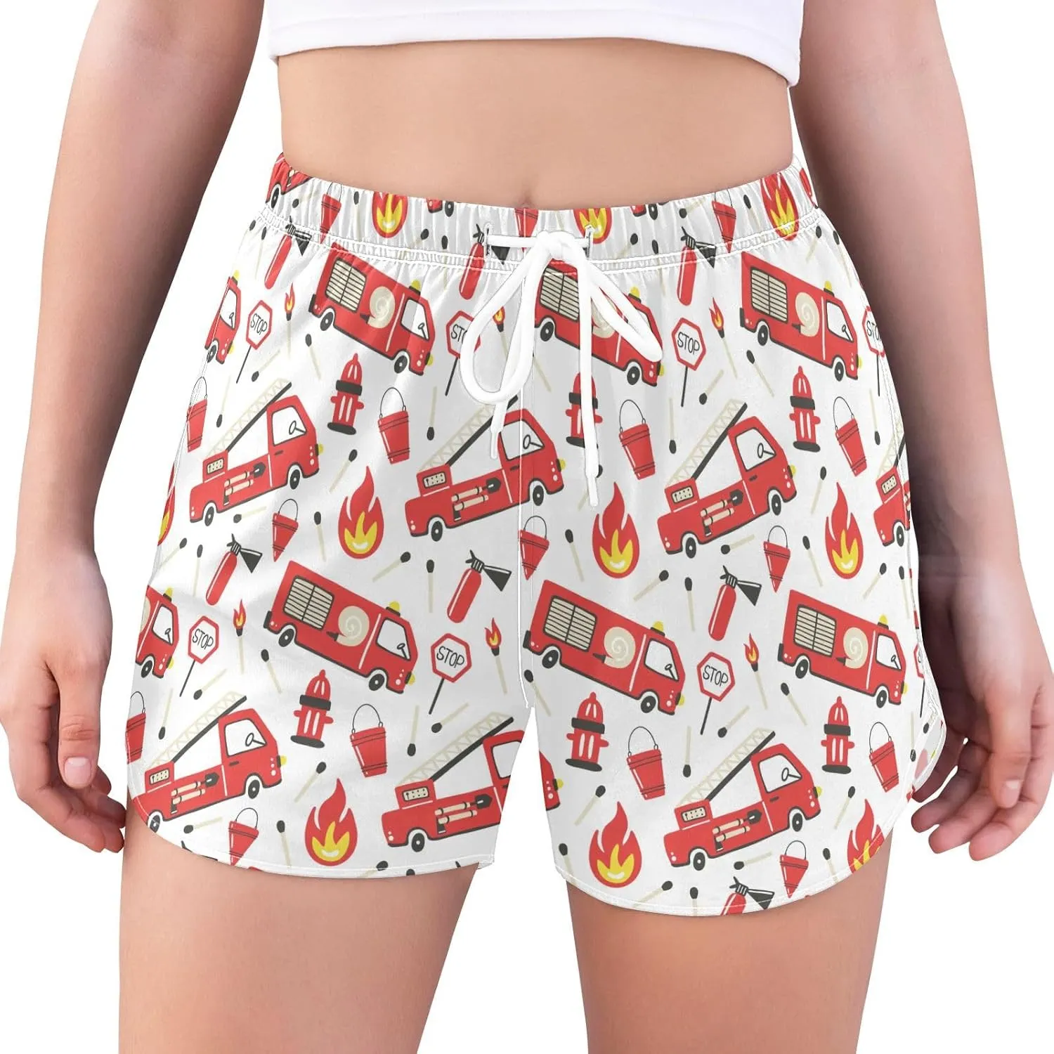 ZZKKO Cute Little Squid Athletic Shorts for Women,Womens Workout Running Shorts Quick Dry with Pockets S-XXL