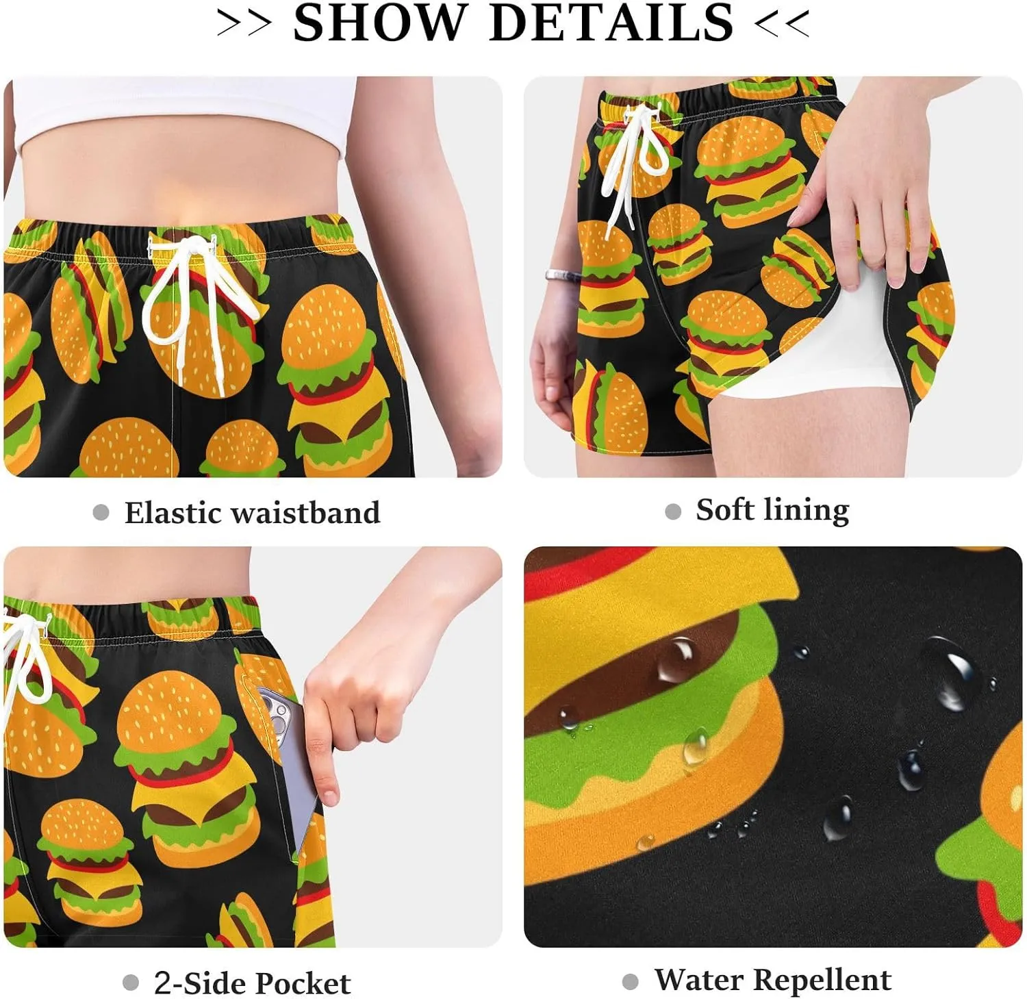 ZZKKO Cute Little Squid Athletic Shorts for Women,Womens Workout Running Shorts Quick Dry with Pockets S-XXL