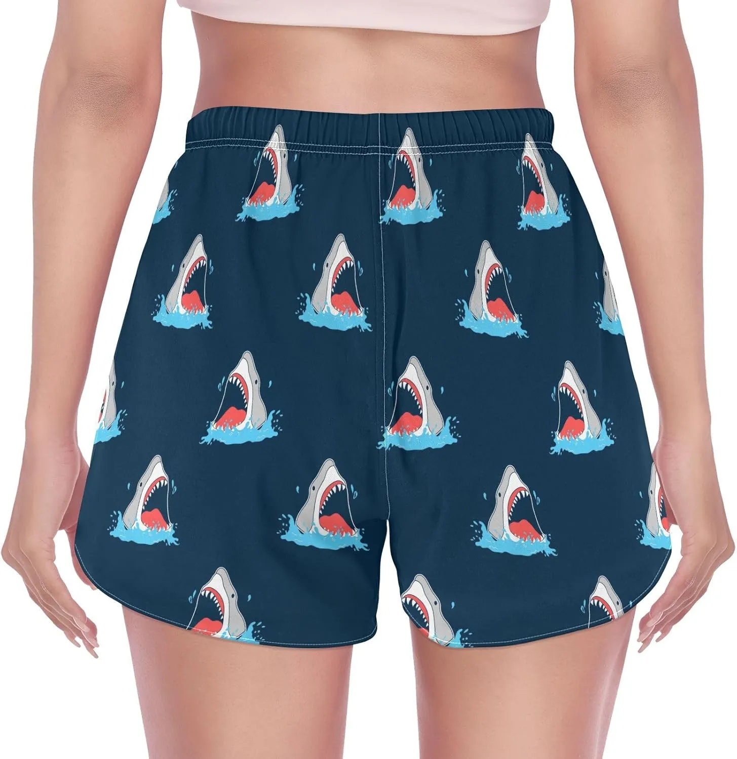 ZZKKO Cute Little Squid Athletic Shorts for Women,Womens Workout Running Shorts Quick Dry with Pockets S-XXL